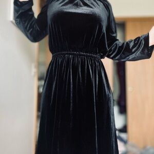 Velvet Cottagecore Peasant Dress